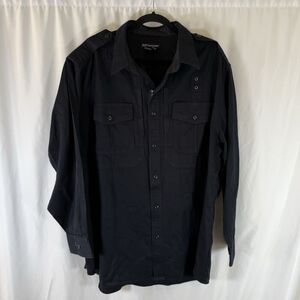 5.11 Tactical Shirt Men's 2XL 18-18.5 Black Long Sleeve Button Zip Collared